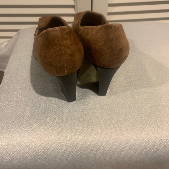 Franco Sarto square toe blocked heels Carmel suede Color size 7.5 - Picture 7 of 7